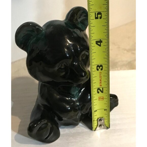 Blue Mountain Pottery Bear Figure Seated Green Drip Glaze Canada 5" Original Tag - Picture 12 of 12
